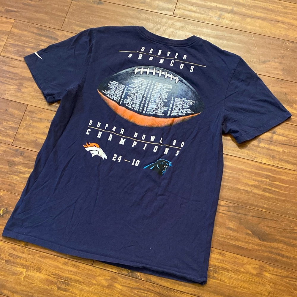 Nike Denver Broncos “Super Bowl 50 Champions” Shirt, Size Medium - Picture 9 of 10